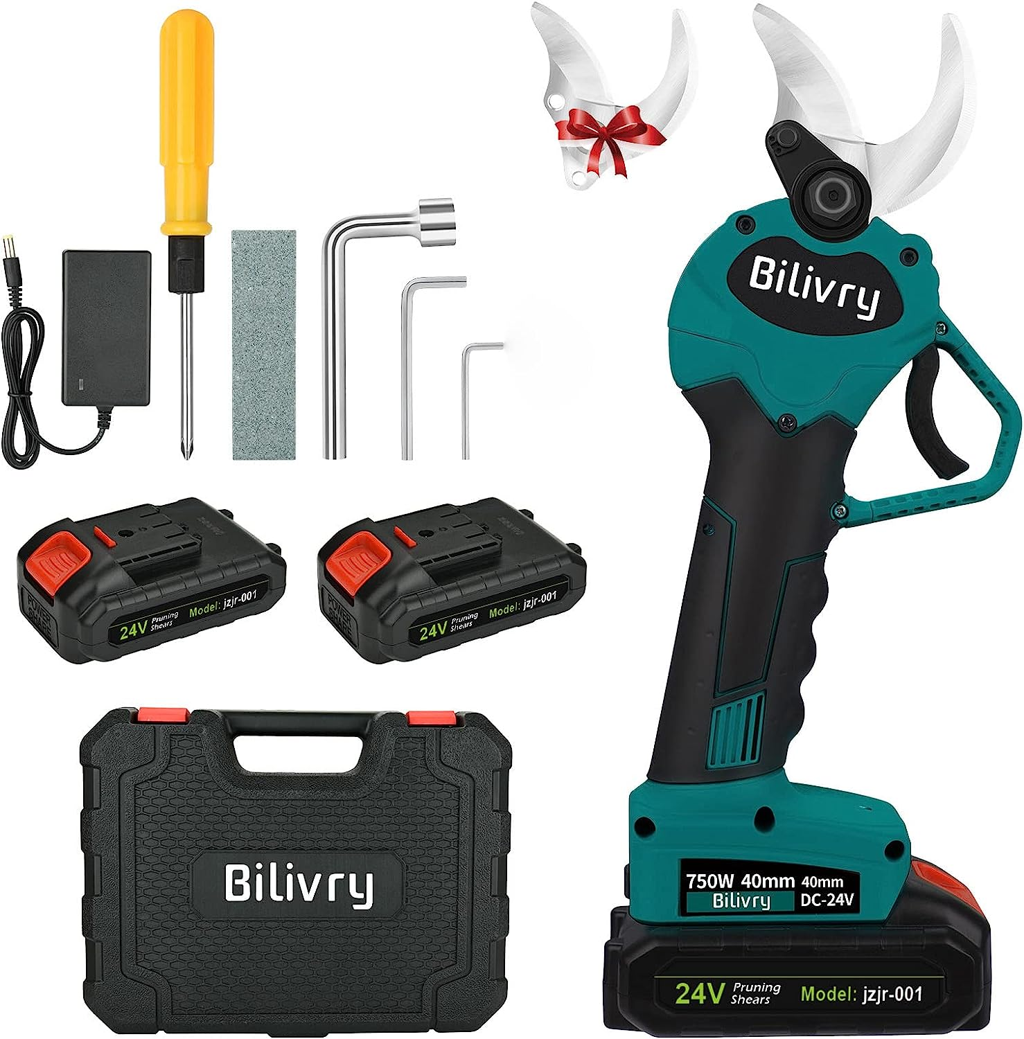 Electric Pruning Shears Cordless Secateurs - Tree Branch Cutter Electric Scissors Battery Pruning Shears Max 40Mm Cutting Diameter Professional Pruning Tools (Blue) image number 6