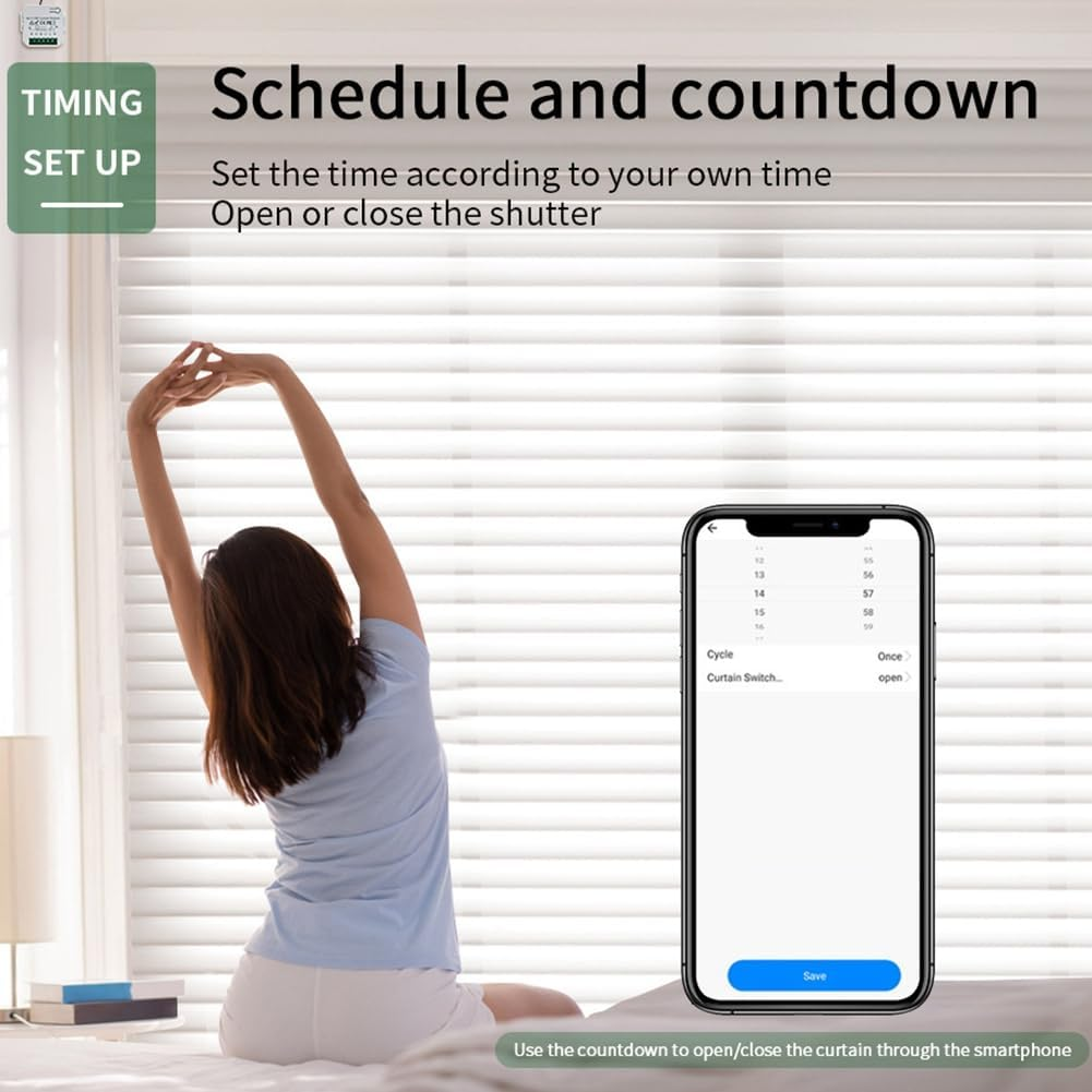 Byttlerom Tuya WIFI Smart Curtain Switch APP Timing Motor Controller Switch 433 Mhz White Remote Control Electric Roller Blind image number 2