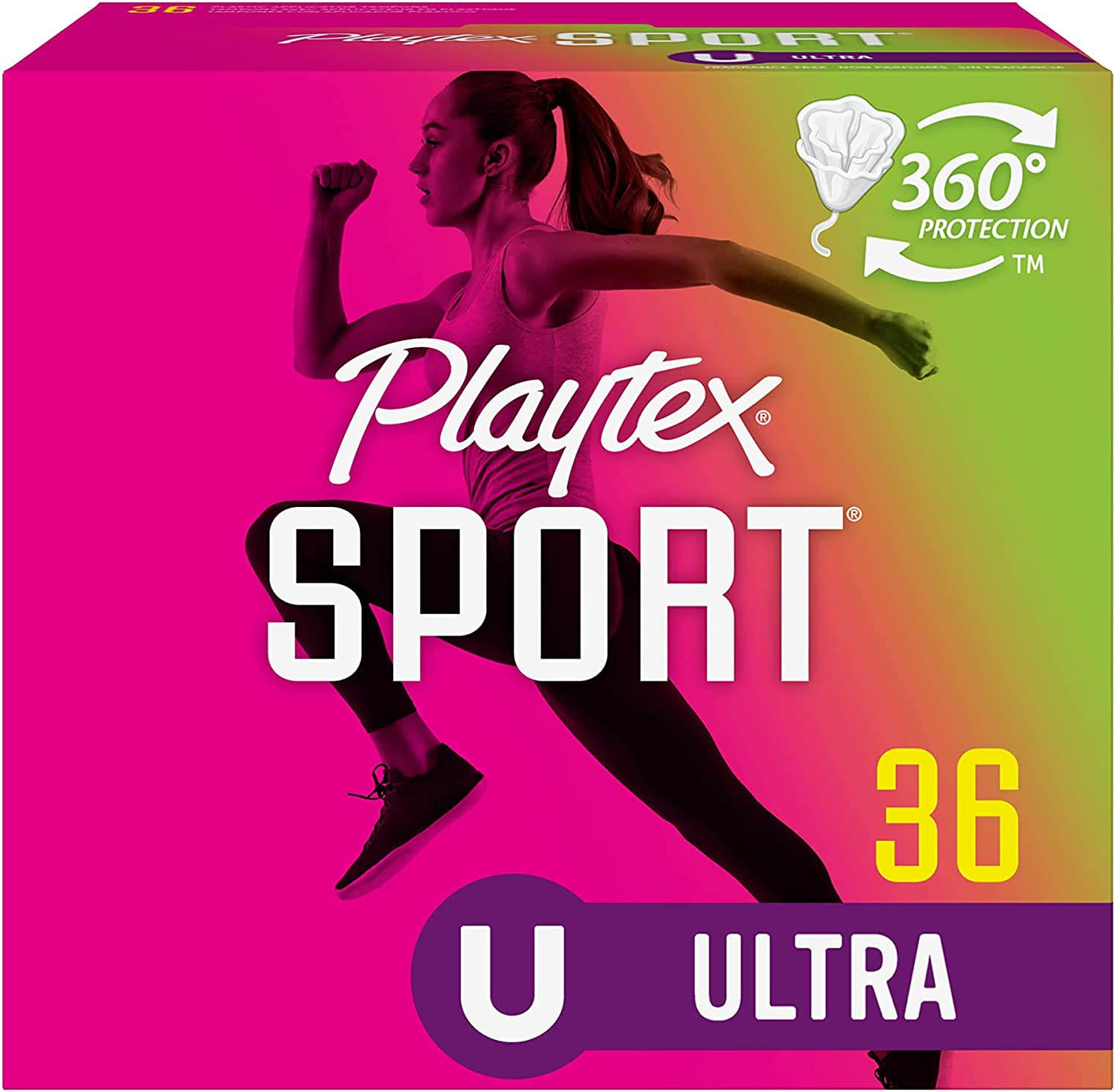 Playtex Sport Playtex Sport Tampons, Ultra Absorbency, Unscented, 36 Count, Pack of 1, 36 Count (Pack of 1) image number 1
