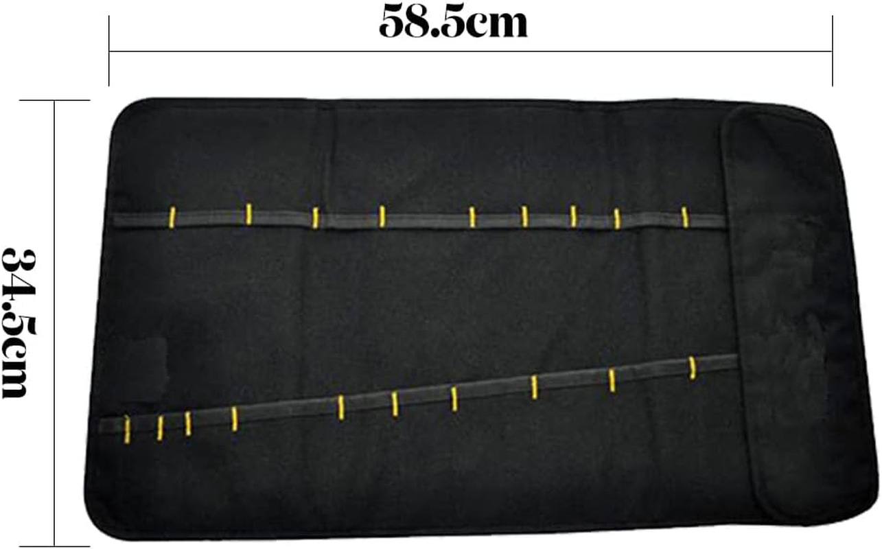 22 Slot Chef Knife Bag Carry Roll with Handles Kitchen Portable Storage Bag - 22 Slot Black image number 5