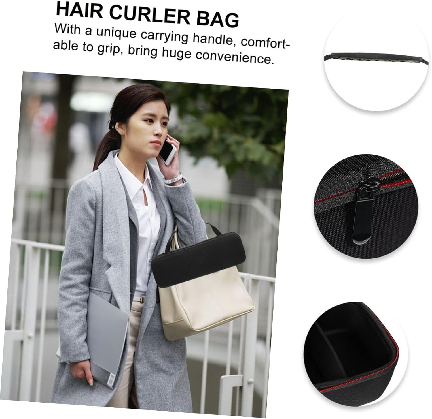 Hair Curler and Hair Dryer Travel Case Heat-Resistant Portable Storage Bag for Styling Tools and Organizer for Travel and Daily Use image number 1