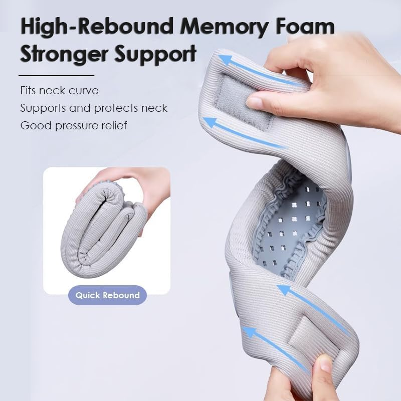 Checkzed Neck Brace for Neck Pain and Support, Adjustable Cervical Collar for Sleeping,Soft Neck Support Keep Vertebrae Stable and Aligned, Cervical Spine Pressure Relief（Grey） image number 4