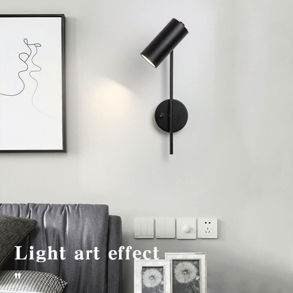 Adjustable Wall Light Hardwired Sconce with Switch, 360&deg;+180&deg; Rotatable Wall Mounted Lamp, Bedroom Bedside Reading Wall Lights, Living Room Study Wall Lamps, E27 Socket XXZ