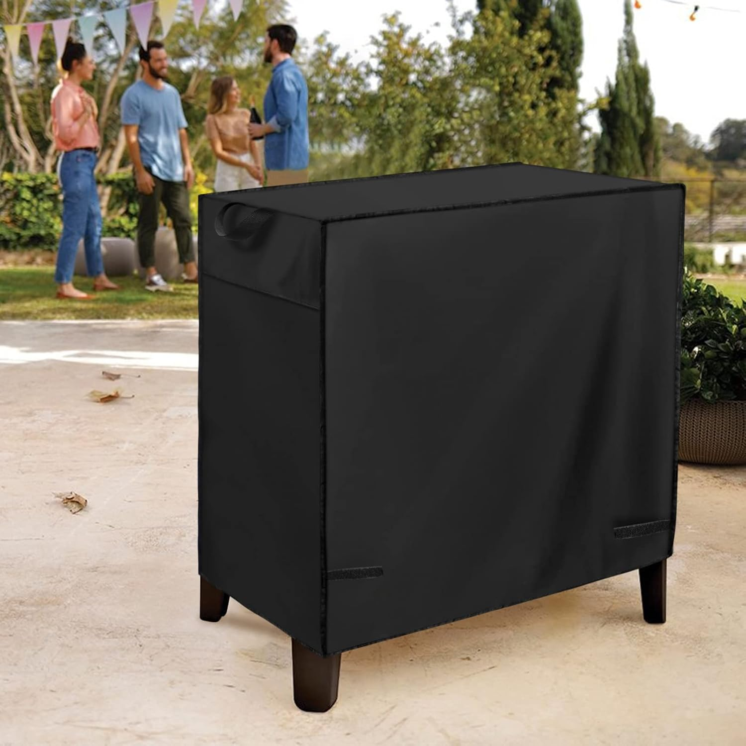 Patio Cooler Cart Cover Fits for Most 80 Quart Rolling Cooler Cart, Waterproof Patio Ice Chest Protective Covers for Outdoor Bar Cart, 33L X 19W X31H In