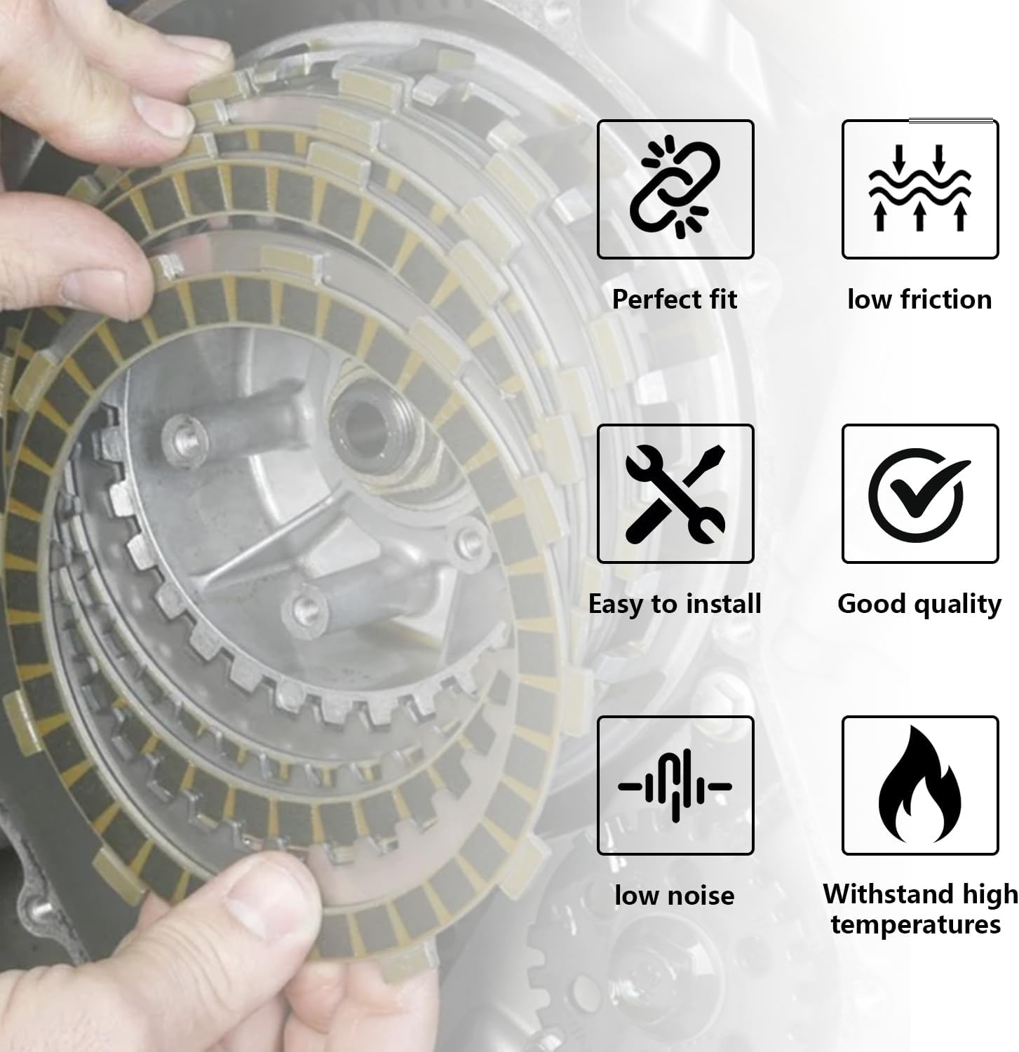 Extra Plate Friction Steel Clutch Kit & Gasket Kit Compatible with Vulcan 800 VN800B VN800E VN800A Vulcan 900 VN900C VN900B VN900D 1995-2006 image number 4