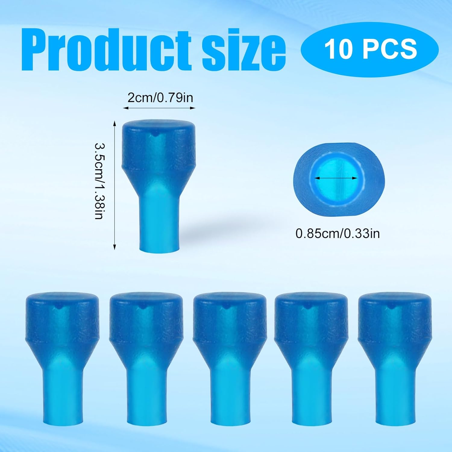 10Pcs Bite Valve Replacement for Camelbak, Blue Silicone Hydration Pack Bite Valve Mouthpiece Replacement Parts Dust Cover Accessories for Hydration Bladder image number 5