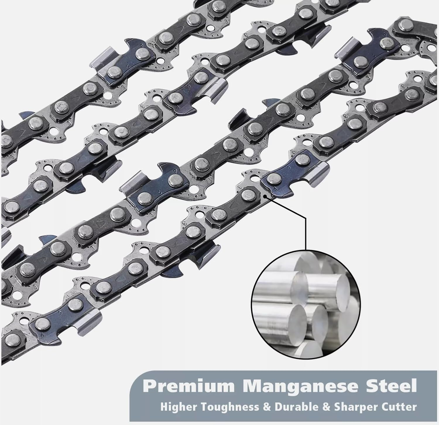 3-Pack 12 Inch Mini Chainsaw Chain with Replacement Bar, Replacement Guide Saw Chains for Cordless Electric Chainsaw & Wood Branch Cutting Mini Chainsaws (45 Drive Links) image number 5