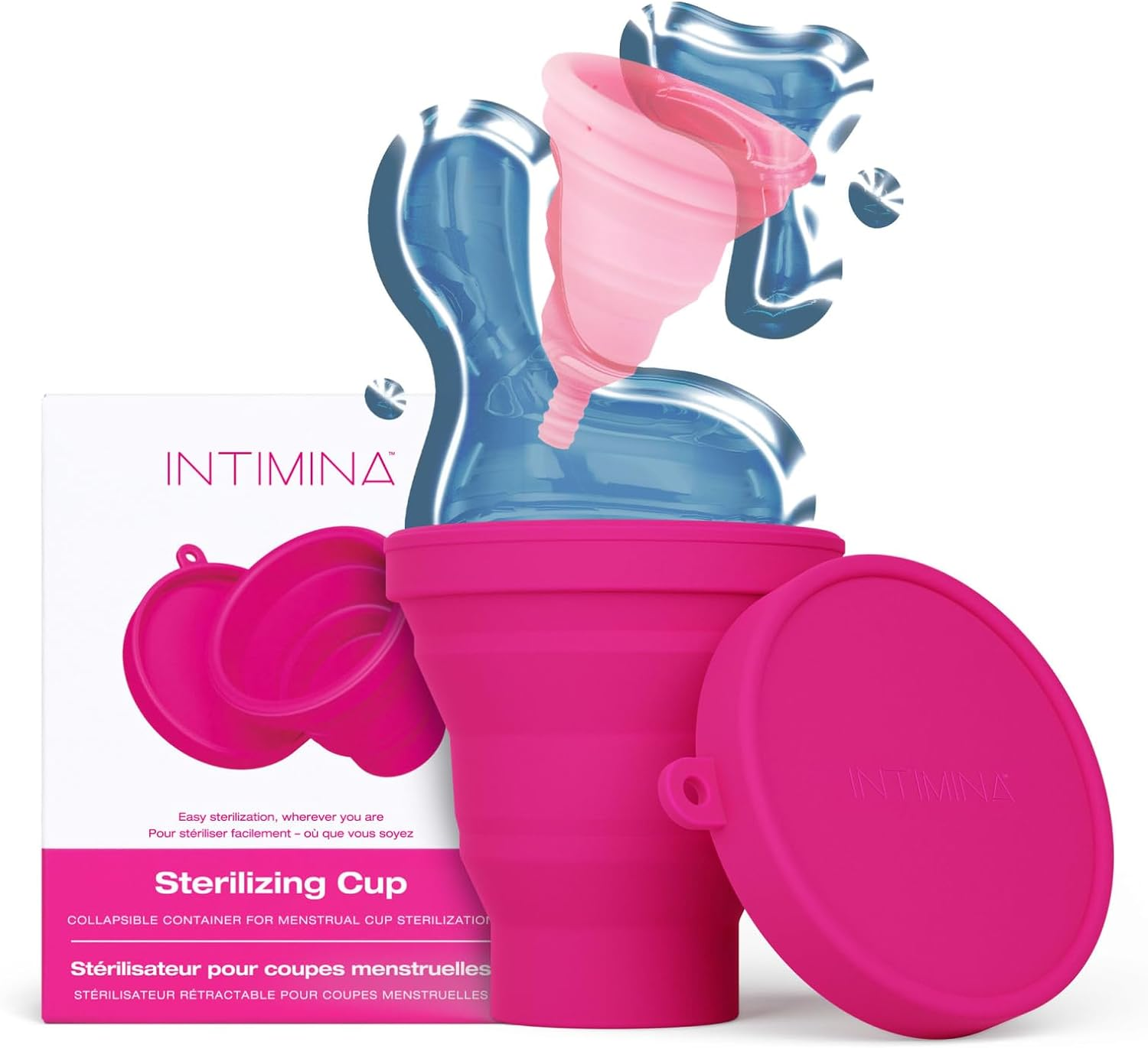 Intimina Sterilizing Cup - Collapsible Container for On-The-Go Menstrual Cups Sterilization, Menstrual Cup Sterilizer, Period Cup Sterilizer, Copa Menstrual Kit image number 2