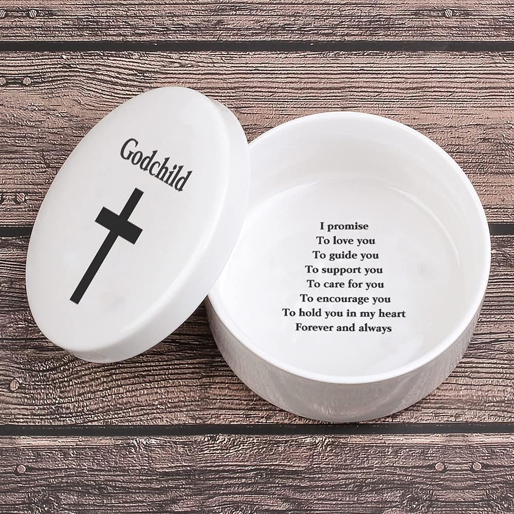 Baby Baptism/Dedication/Christening Keepsake Baptism Gift for Boy Girl from Godparents, Precious Moments Girl Boy with Praying Cross, Godchild, Baptism, Baby Shower, Godchild Christmas from Godmother