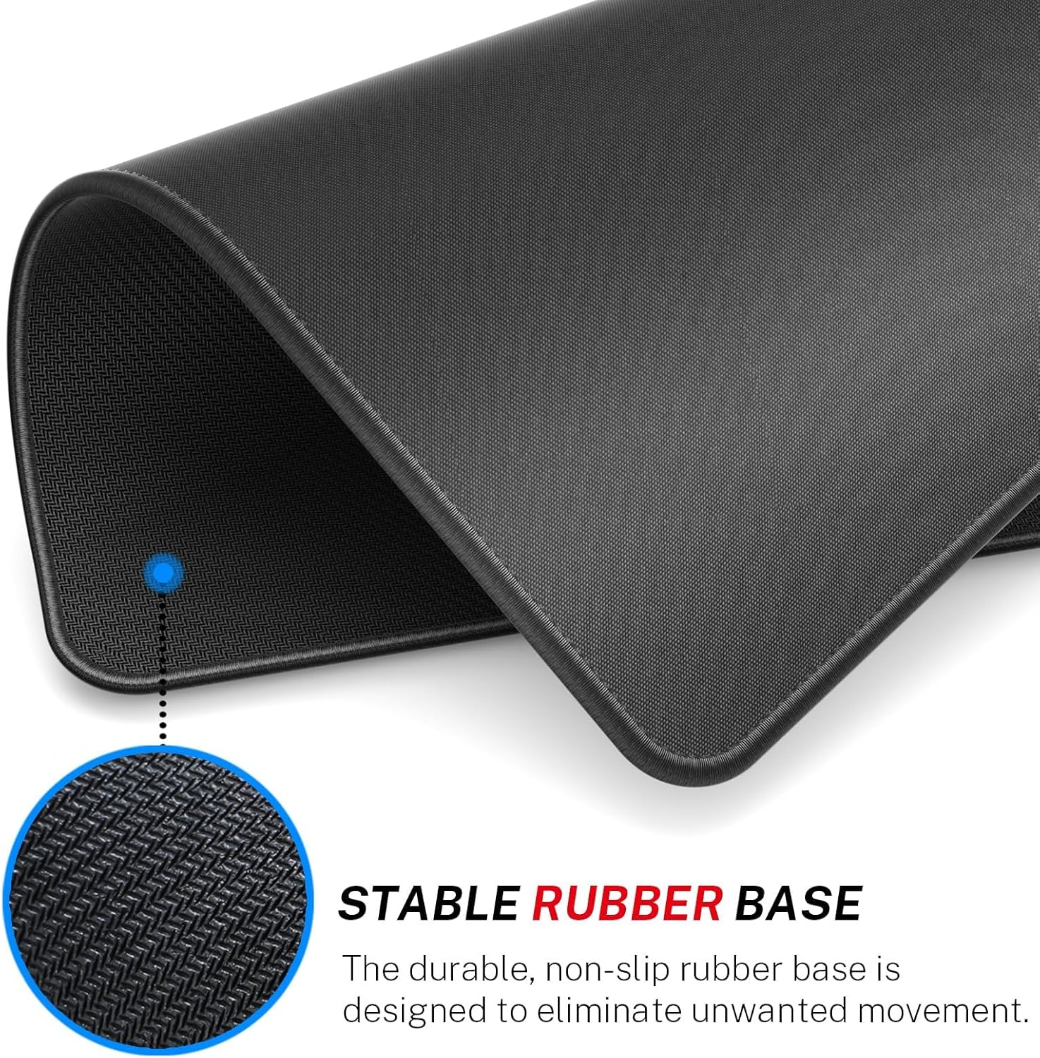 Mouse Pad, 3 Piece Stitched Edge Mouse Pad, Comfortable Mouse Pad with Non-Slip Rubber Base, Washable Mouse Pad, Computer Mouse Pad Laptop Mouse, 21 * 26Cm, Black image number 2