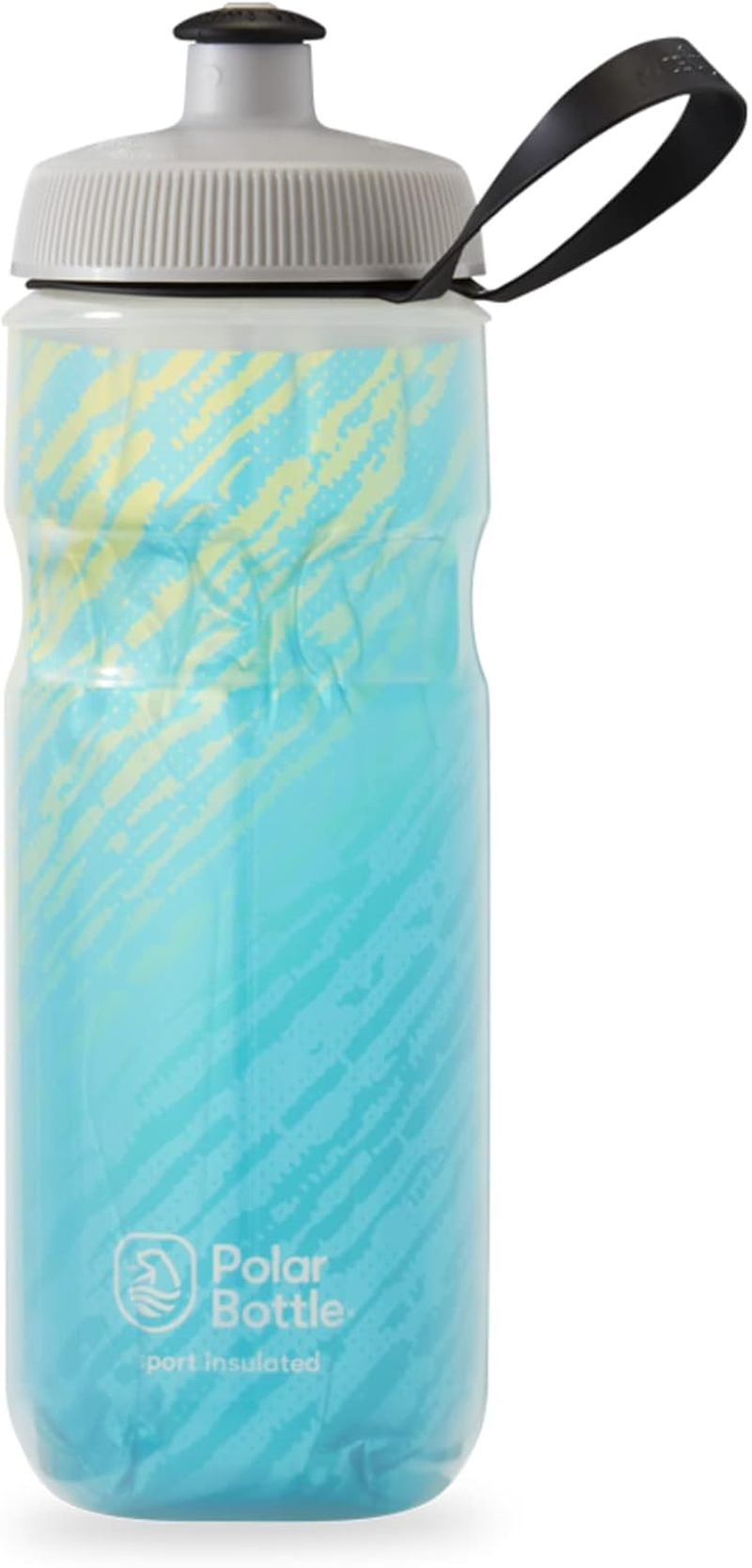 Polar Bottle &ndash; Sport Insulated 20Oz Nimbus, Seaside Blue & Yellow &ndash; Leak Proof Water Bottles Keep Water Cooler 2X Longer than a Regular Reusable Water Bottle image number 4