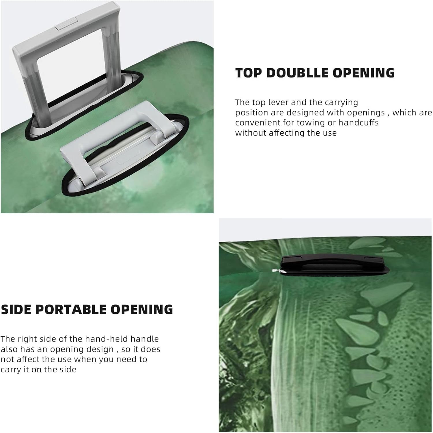 Gator Lurking Green Luggage Cover Anti-Scratch Suitcase Protector Fits 18-32 Inch Luggage image number 6