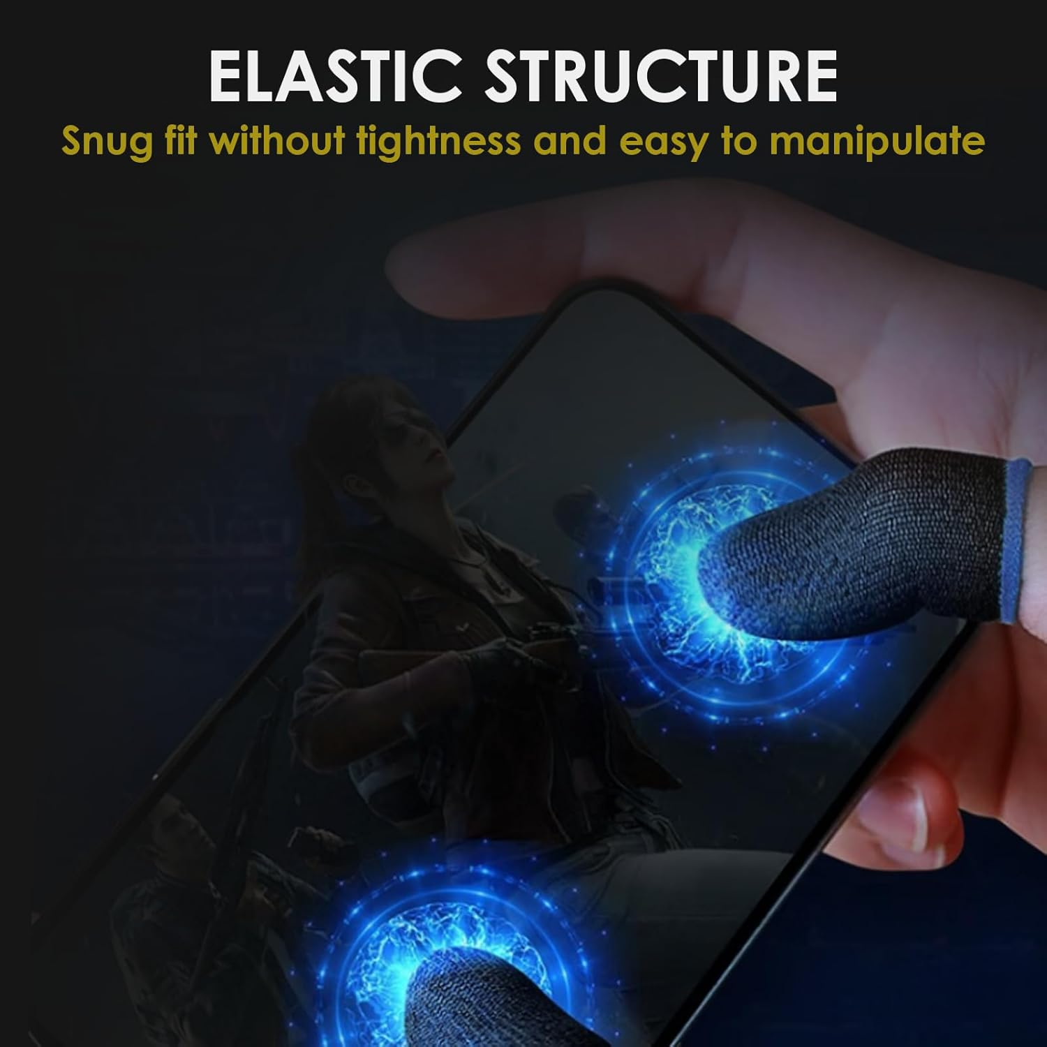 40 Pcs Gaming Finger Sleeves - Ultra-Thin Seamless Thumb Guards for Mobile Gaming, Carbon Fiber Breathable & Sweatproof, Touch-Sensitive Compatible with All Ios/Android Phones (Blue+Red) image number 1