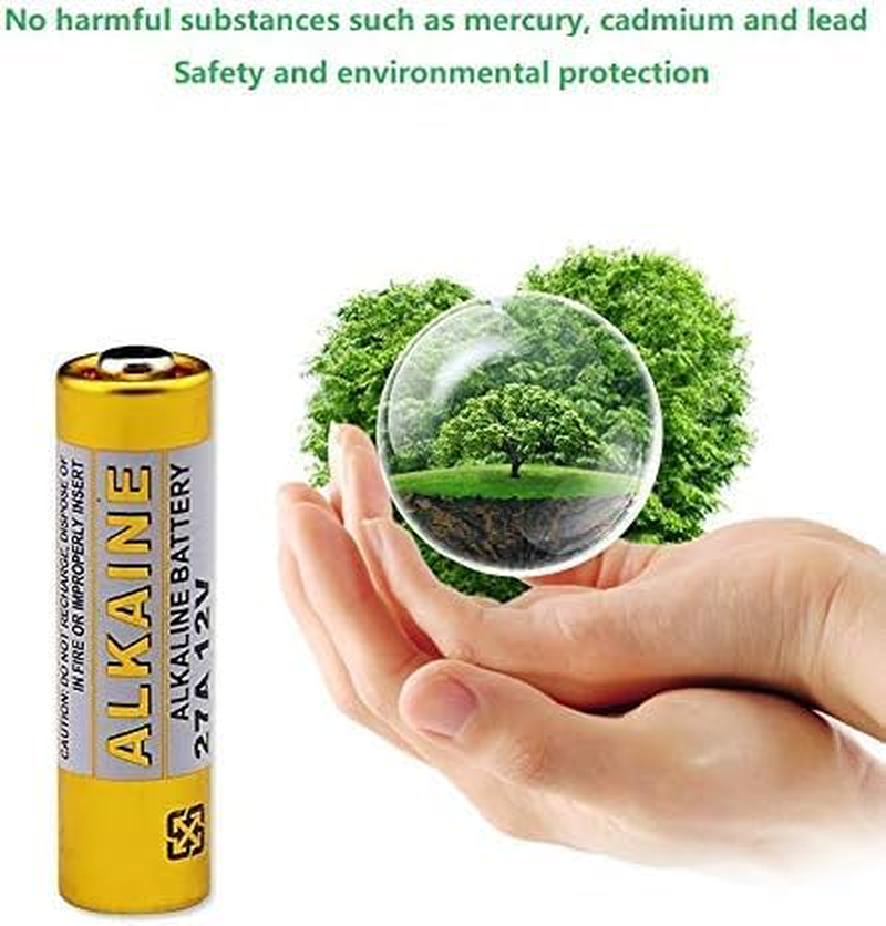 A27 27A 12V Alkaline Battery Pack of 5 - Long Lasting 12 Volt A27 Battery for Remote and Doorbells 12 Volt Alkaline 27A