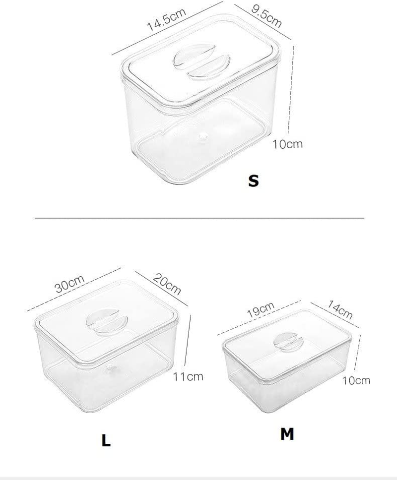 Set of 4 Refrigerator Organizer Box with Lid - Storage Boxes for Fridge, Freezer, Pantry, Kitchen Cabinet, Shelves - Plastic Containers to Store Fruit, Spices, Vegetable, Fish, Meat image number 6