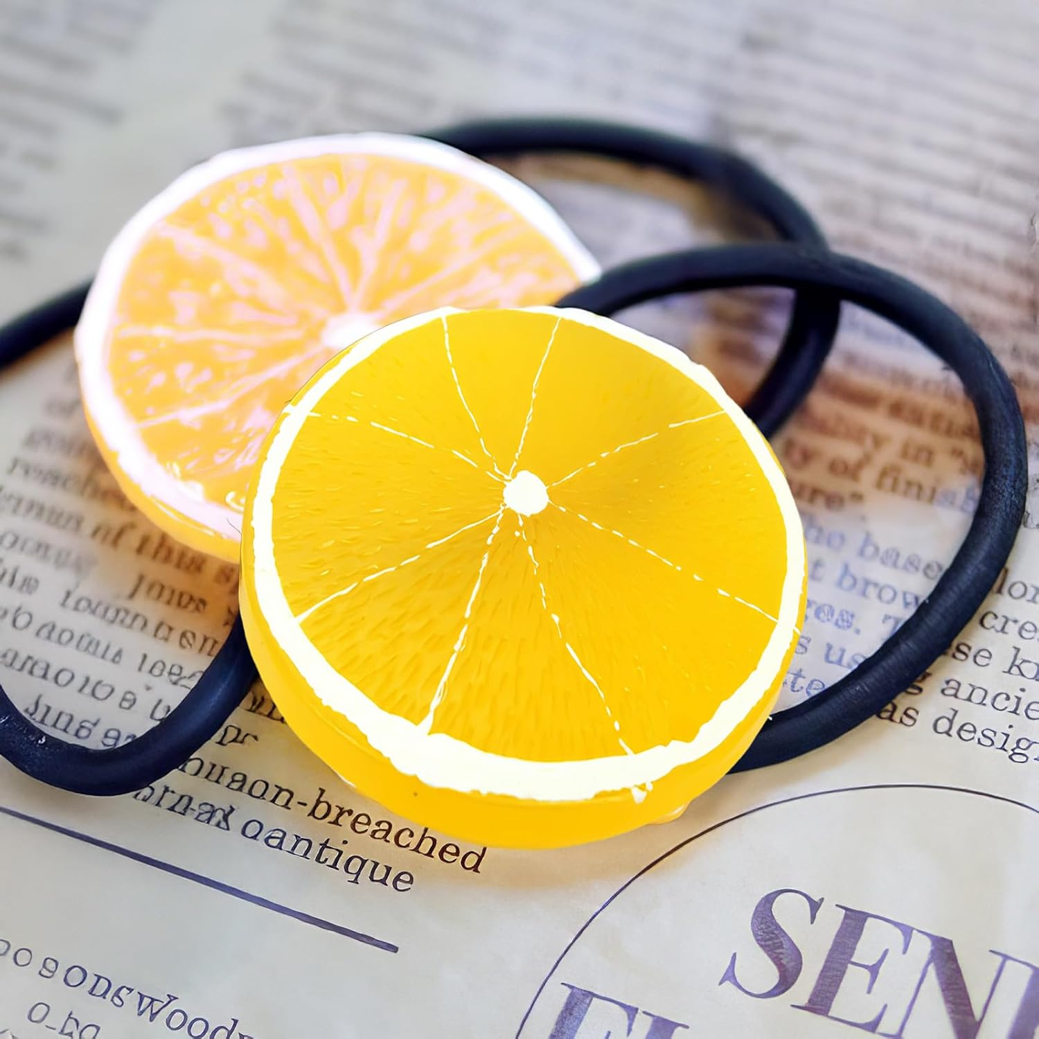 RTRTGS Pack of 2 Hair Clips + 2 Orange Discs Elastic Hair Scrunchie Girls Women Cute Fruit Hair Accessories for Carnival Party Costume Women'S Orange Earrings Aperol image number 1