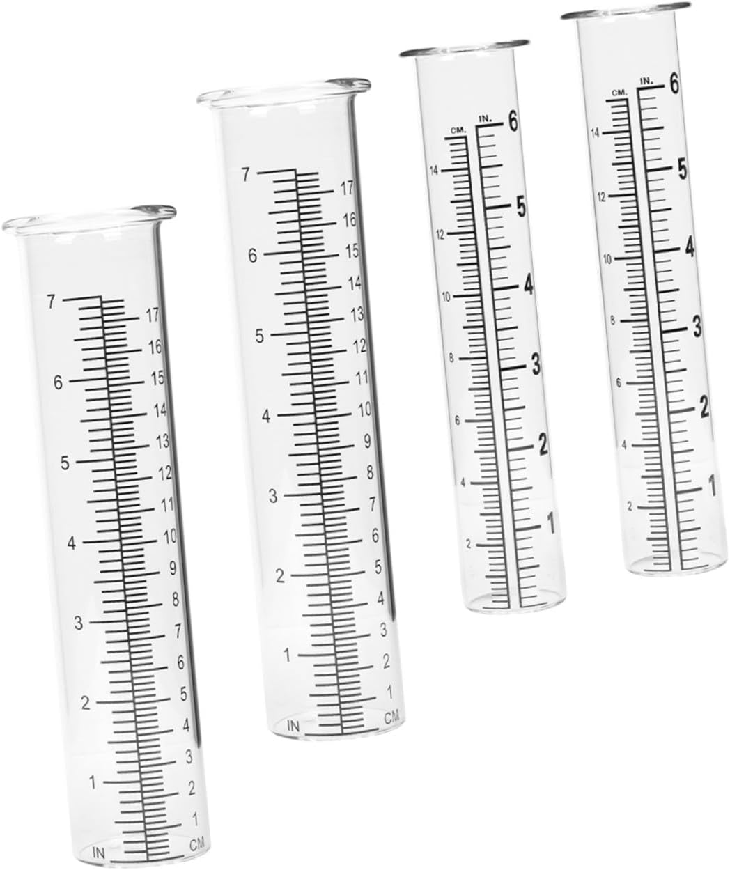 4Pcs Glass Rain Gauge Tubes with Clear Scale Rainfall Measuring Cylinders for Garden Outdoor Easy-Read Accurate Rainfall Test Tubes for Watering and Plant Care image number 6