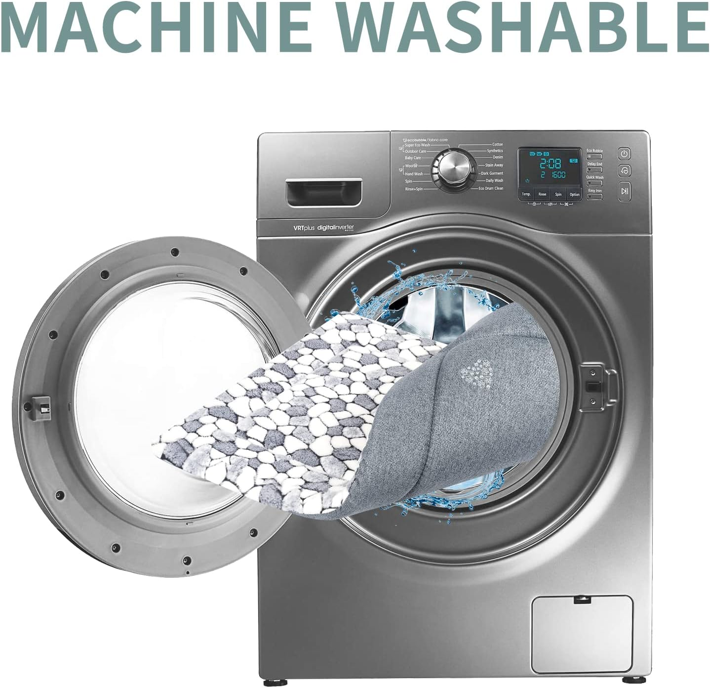 VANKEAN Stylish Dog Crate Pad Bed Mat Reversible (Cool & Warm), Soft Pet Sleeping Mat Dog Bed for Crate Suitable for Small to Xx-Large Dogs and Cats, Machine Washable Crate Beds,Grey Stone Pattern image number 4