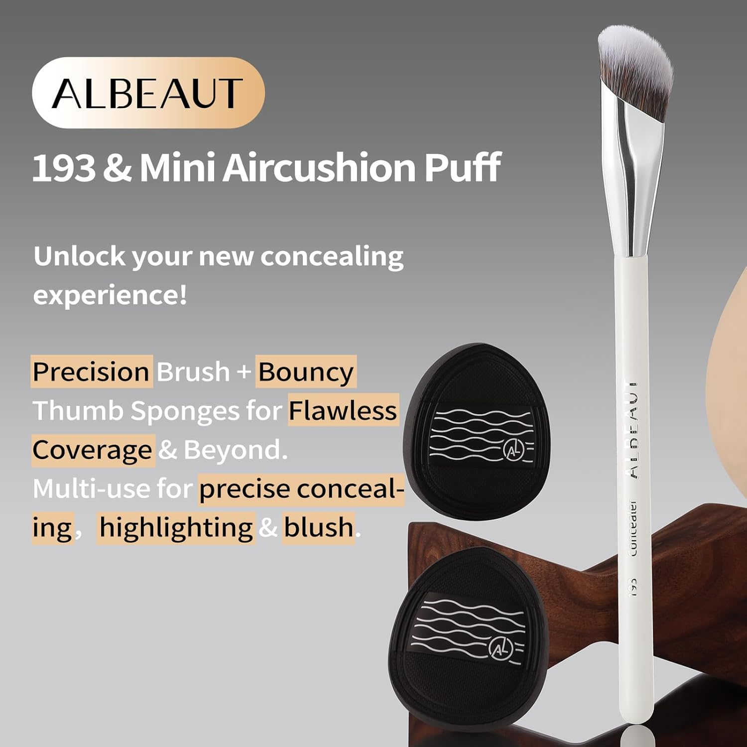 Albeaut Concealer Brush and Puff Set image number 1