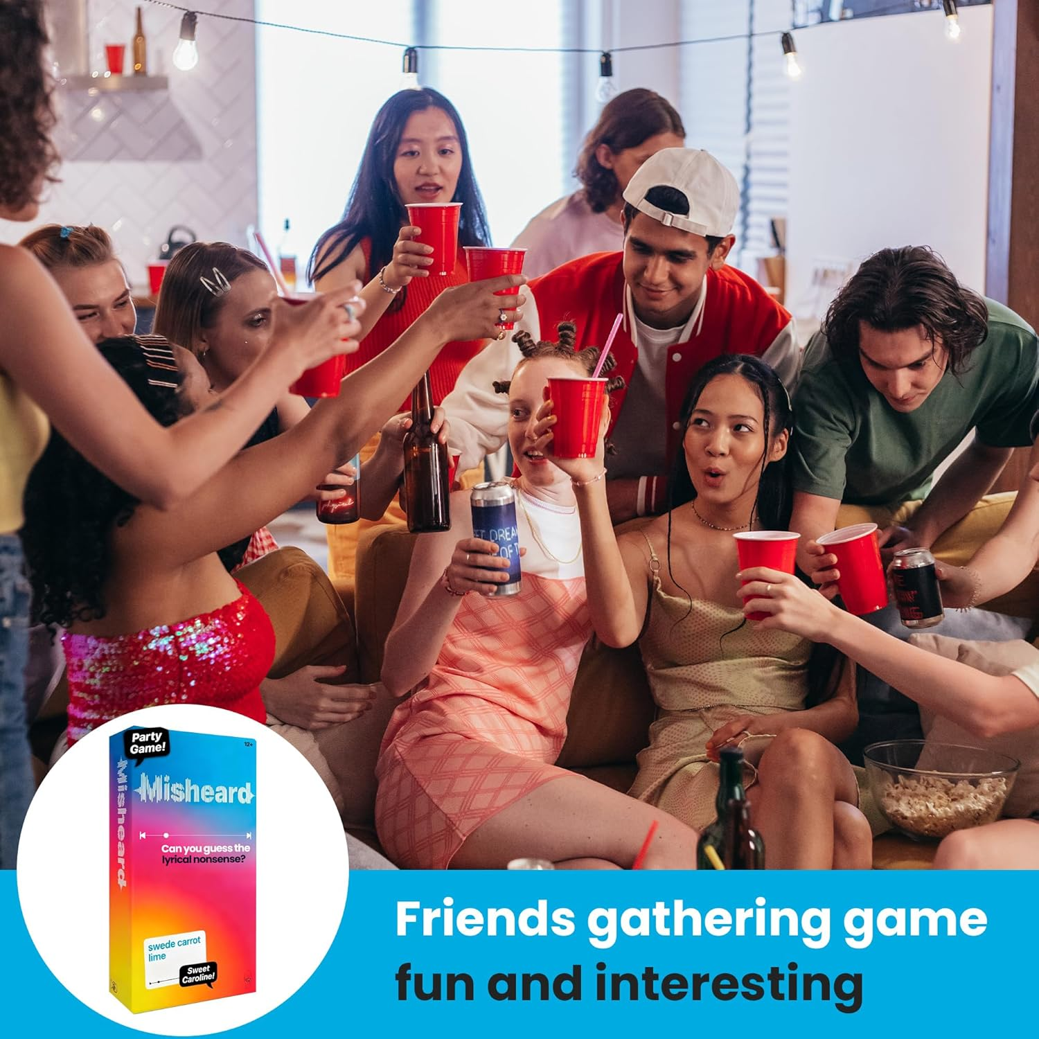 The Original Misheard Music &ndash; Guess the Song or Artist with 500 Lyrical Nonsense Cards &ndash; Hilarious Music Games for Adults & Teens &ndash; Fun Family Card Games for Karaoke & Party Entertainment image number 4