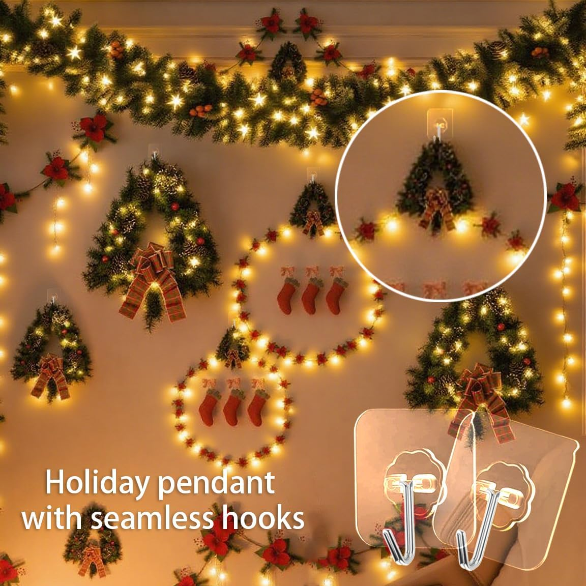 Adhesive Wall Hook, 16 Piece Set Heavy-Duty Thickened Self-Adhesive Hook，33Lb Max Loading，Transparent, Waterproof, Bathroom, Outdoor, Kitchen, Doors, Practical Tools. (16, 2.3&Prime;*2.3&Prime; 33Lb Max) image number 3