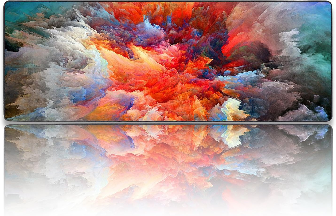 XXL Extended Large Gaming Mouse Pad Non-Slip Water-Resistant Rubber Cloth Computer Game Mouse Mat(35.4&times;15.75&times;0.1 Inch Colourful Clouds)