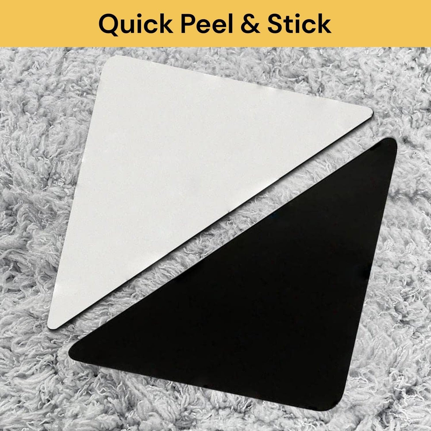 Spendeal 16 Pcs Rug Grippers, Double Sided anti Curling Non Slip Reusable Rug Pad, Washable Rug Tape for Hardwood Floors, Tile Floors, Carpets, Floor Mats, Wall (16, Triangle)