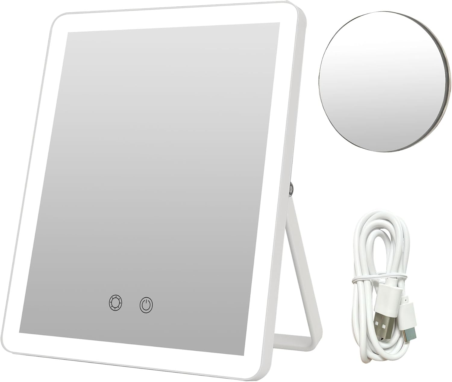 Vanity Mirror with Lights, 12" LED Makeup Mirror with Lights for Bedroom Tabletop Travel, Smart Touch Control 3 Colors Dimmable, 360&deg; Rotation image number 4