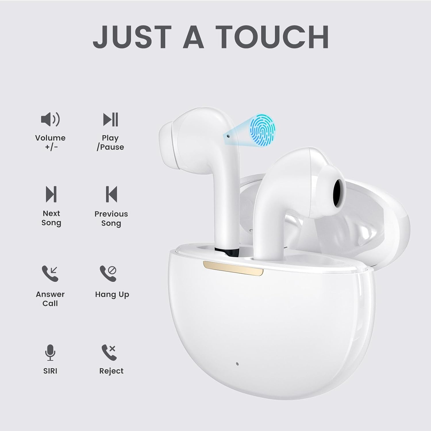 Wireless Earbuds for Samsung S23 S24 S25 Ultra S21 S22 A35 A15 for Iphone 16 Pro 15 True Bluetooth 5.4 Headphones Ear Buds Ultra Comfort in Ear Earphones, Deep Bass Hifi Stereo, Sweat Resistant, Mic image number 4