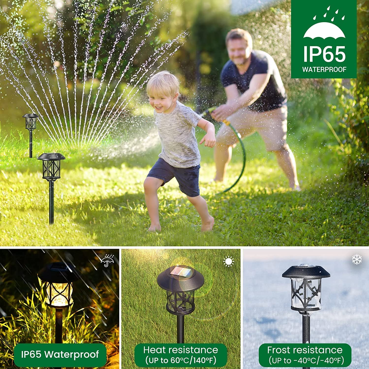 Quntis Solar Pathway Lights Outdoor 8 Pack, IP65 Waterproof Bright Solar Garden Lights, Auto On/Off Solar Landscape Lighting Warm White, Solar Powered Path Lights for Yard Driveway Walkway Patiolawn image number 3