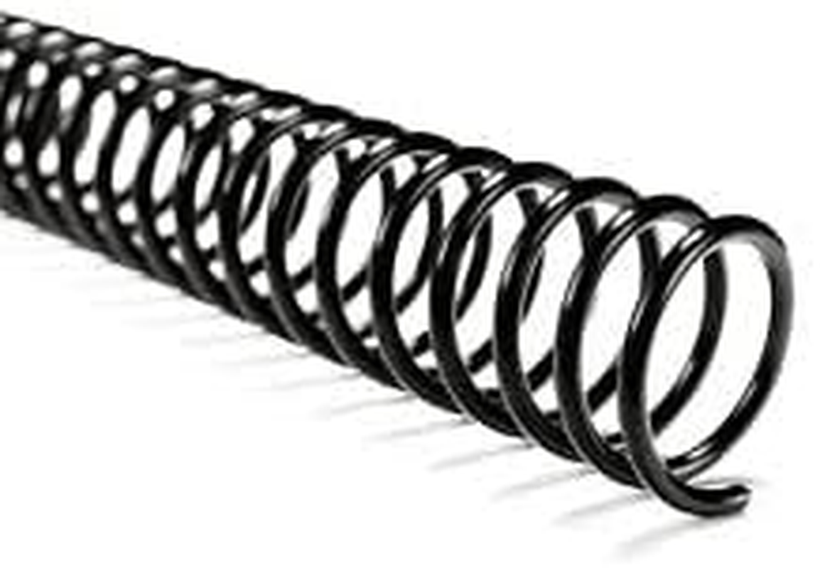 6Mm Plastic Spiral Binding Coils - 4:1 Pitch Black (Box of 100) image number 2