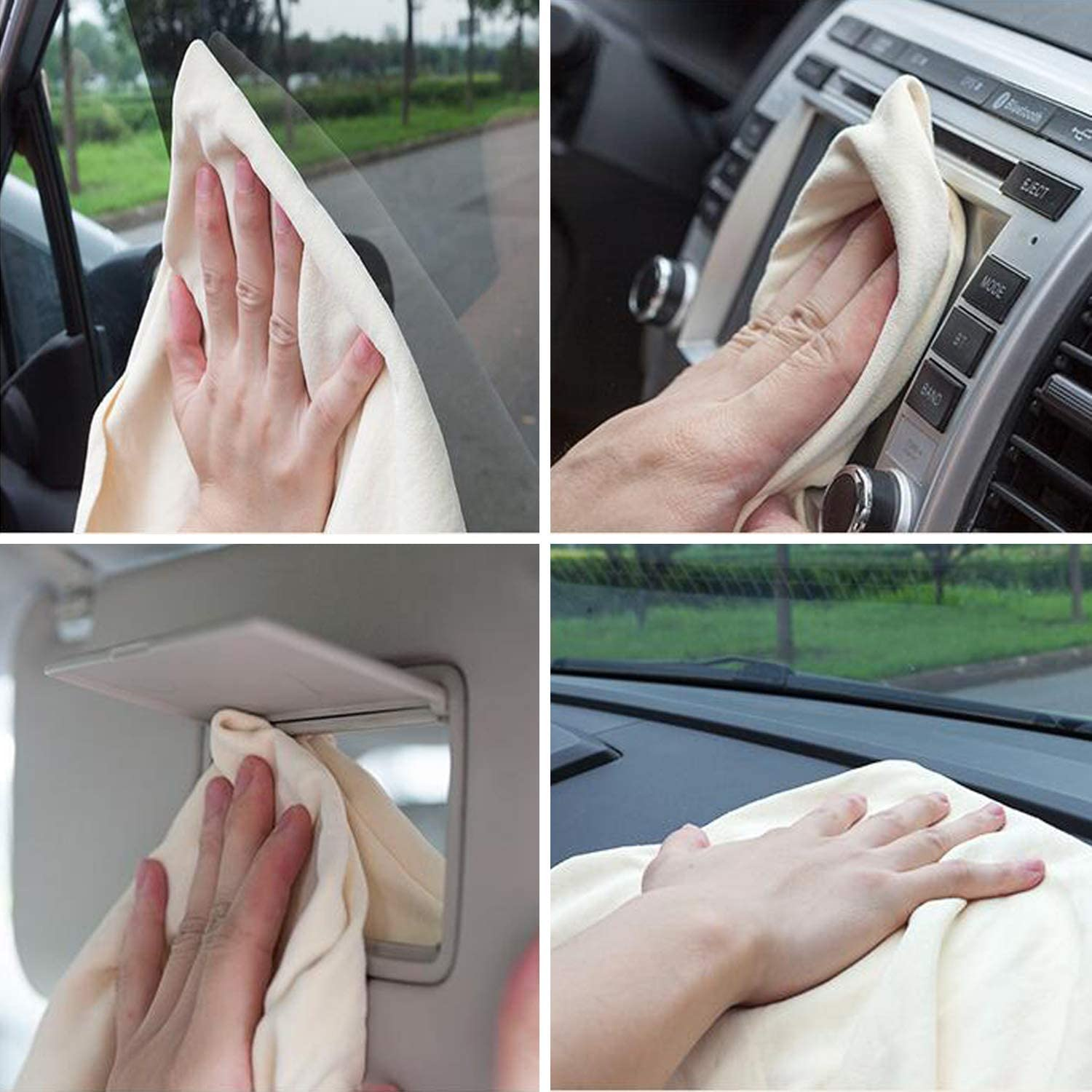 Car Nature Chamois Drying Towel 60X90Cm Natural Chamois Washing Cloth for Car Leather Super Absorbent Leather Cleaning Towel Wipes 6.5 Sq Ft image number 4