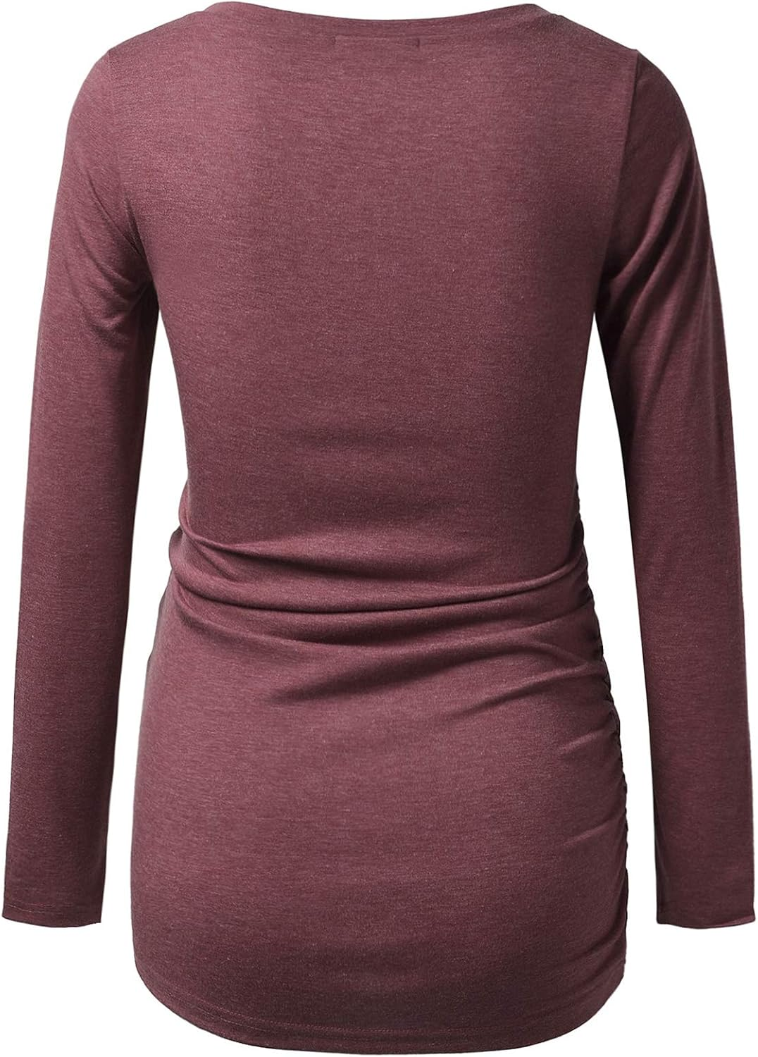 GINKANA Maternity Shirt Long Sleeve Basic Top Ruch Sides Buttons Tshirt for Pregnant image number 6