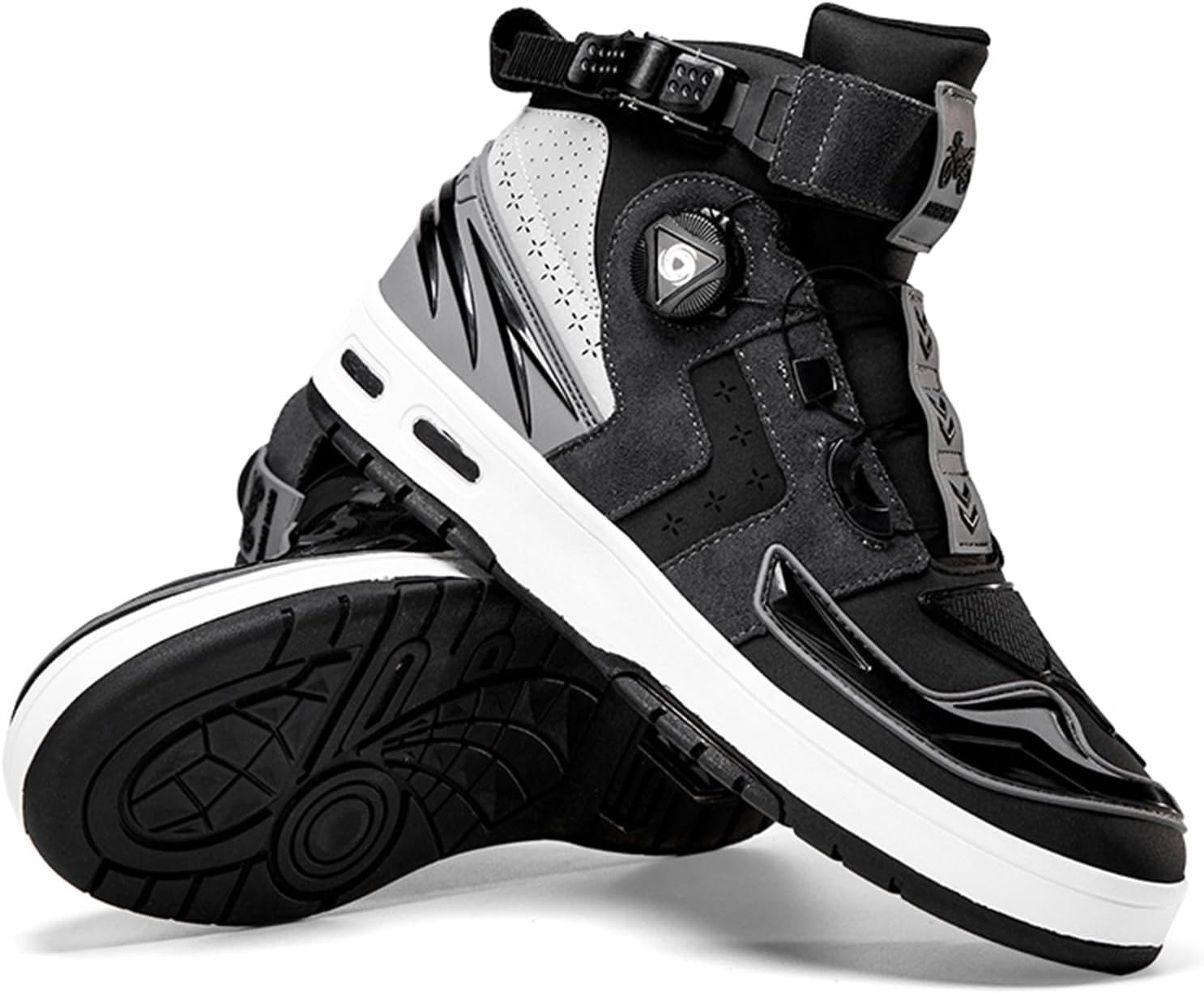 Men'S Motorbike Shoes Street Motorcycle Boots Non-Slip Casual Riding Ankle Boots