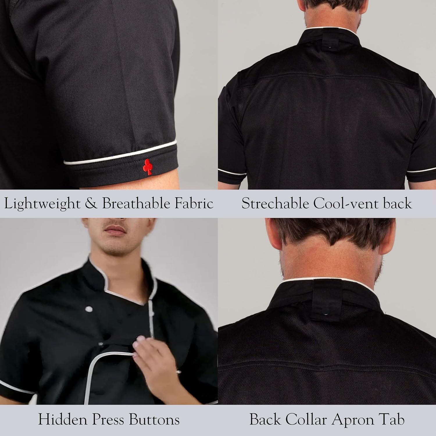 Bridge Chef Jacket for Men - Lightweight with Cool Vent Back & Fade-Resistant Chef Coat | Double-Stitched with Utility Storage | Professional Hospitality Chef Uniform image number 3