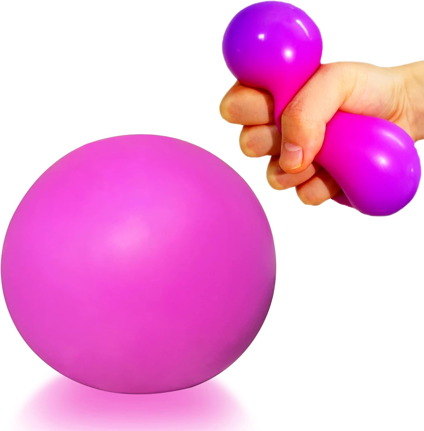 Squishy Dough Ball Sensory Fidget Toy (1 Pack) Stretchy Stress Balls for Boys and Girls, Cute and Soft Color Changing Squeeze Ball, Squishy Ball, Ideal for Teens Anxiety, Autism, ADHD (Purple)