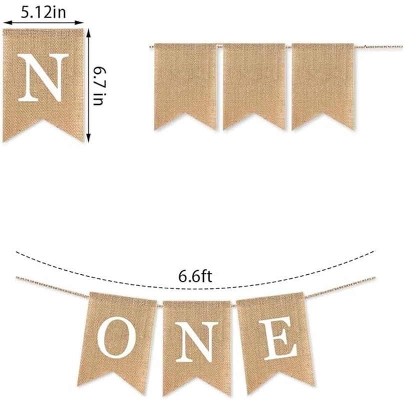 1Pcs Burlap Banner for Nursery Decor First Birthday Party Rustic Theme Decoration for Boy or Girl，1St Birthday Party Supplies High Chair Banner Birthday Banner for Boy Girl Party image number 2