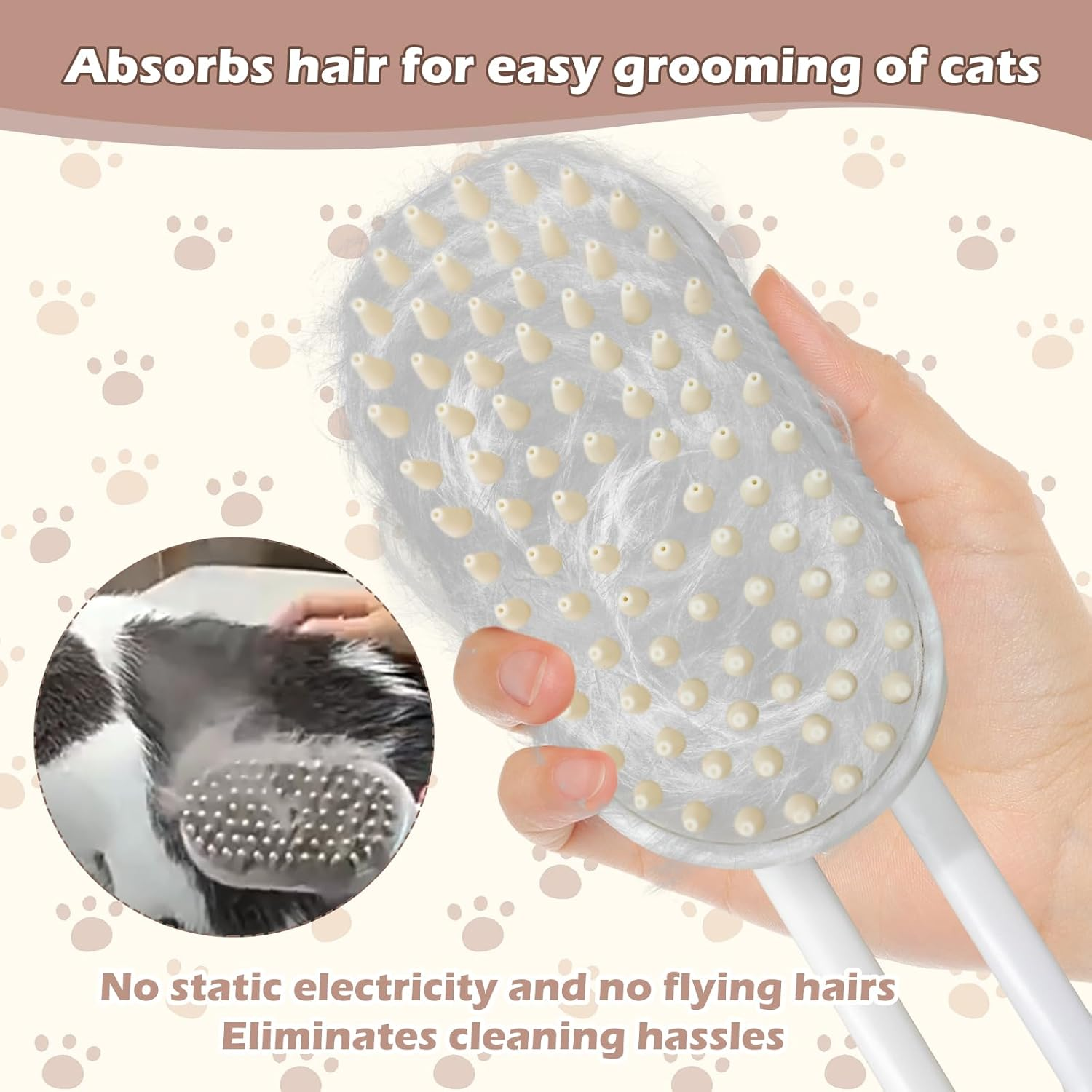 UOY Cat Brush with Steam, Short Hair Cat Brush with Steam, Pet Dog Brush, Cat Brush, Hair Remover, Pet Brush for Long Hair and Short Hair image number 4