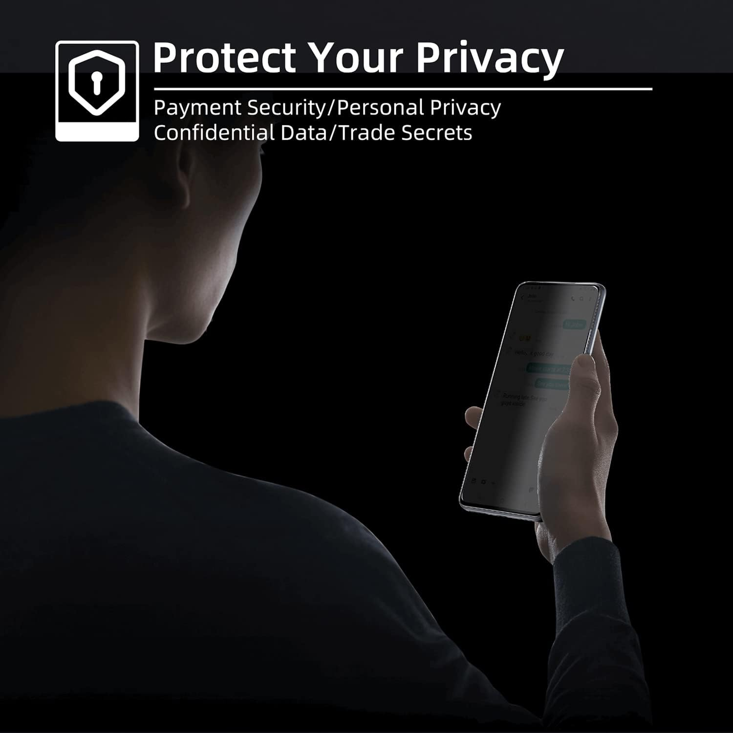 【2+1 Pack】Designed for Samsung Galaxy S24 plus Privacy Screen Protector【Support Fingerprint Unlock】9H Tempered Glass 5G Anti-Spy Film Compatible with Samsung S24 Plus image number 1