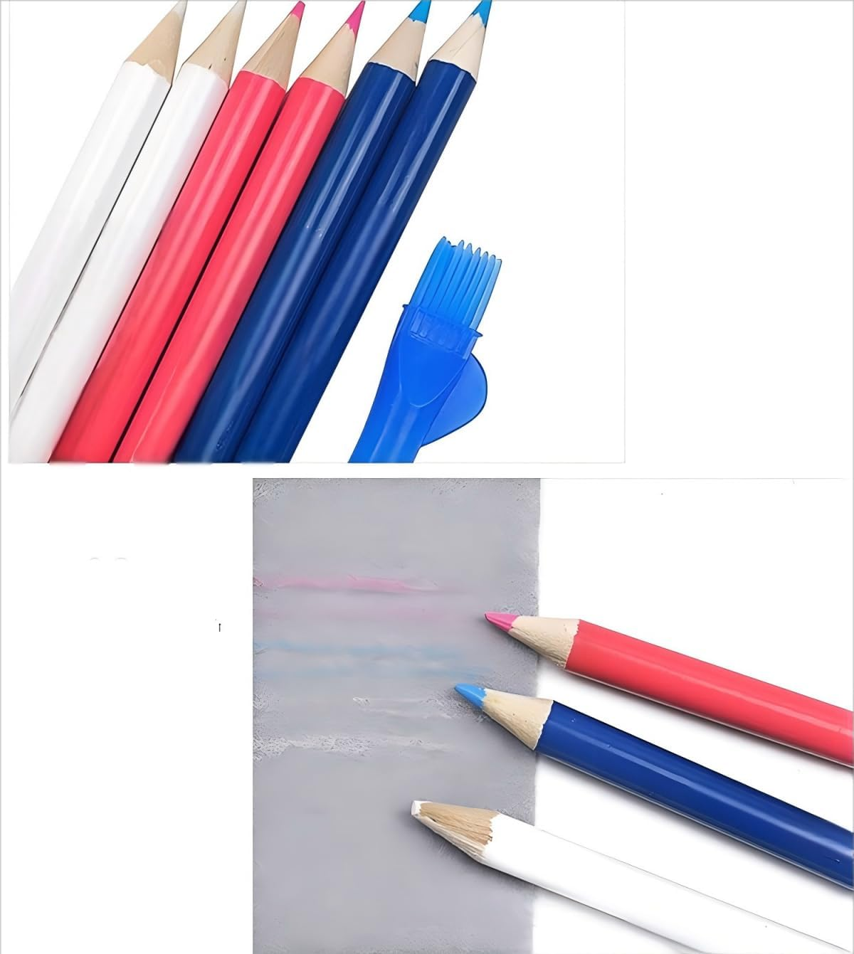 HIGHROCK 6 Pcs Tailor'S Chalk, 3 Colours Sewing Chalk Pencils Fabric Marker Chalks for Crafting, Sewing, Fabric Marking