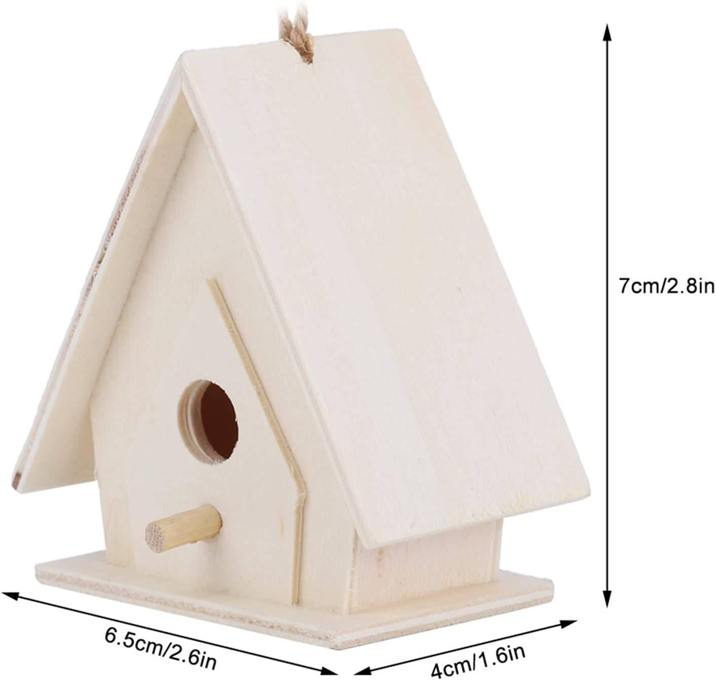 4Pcs Bird House Wooden, Mini Wooden Birdhouse, Outdoors Birdhouse Box for Garden Courtyard Wild Bird Viewin image number 6