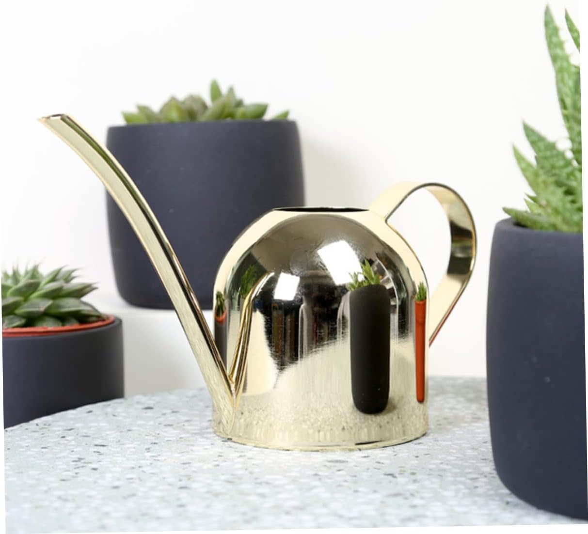 MERRYHAPY Hand Polished Stainless Steel Watering Can Automatic Nozzle for Succulent for Boys and Girls Flower Gardening image number 6