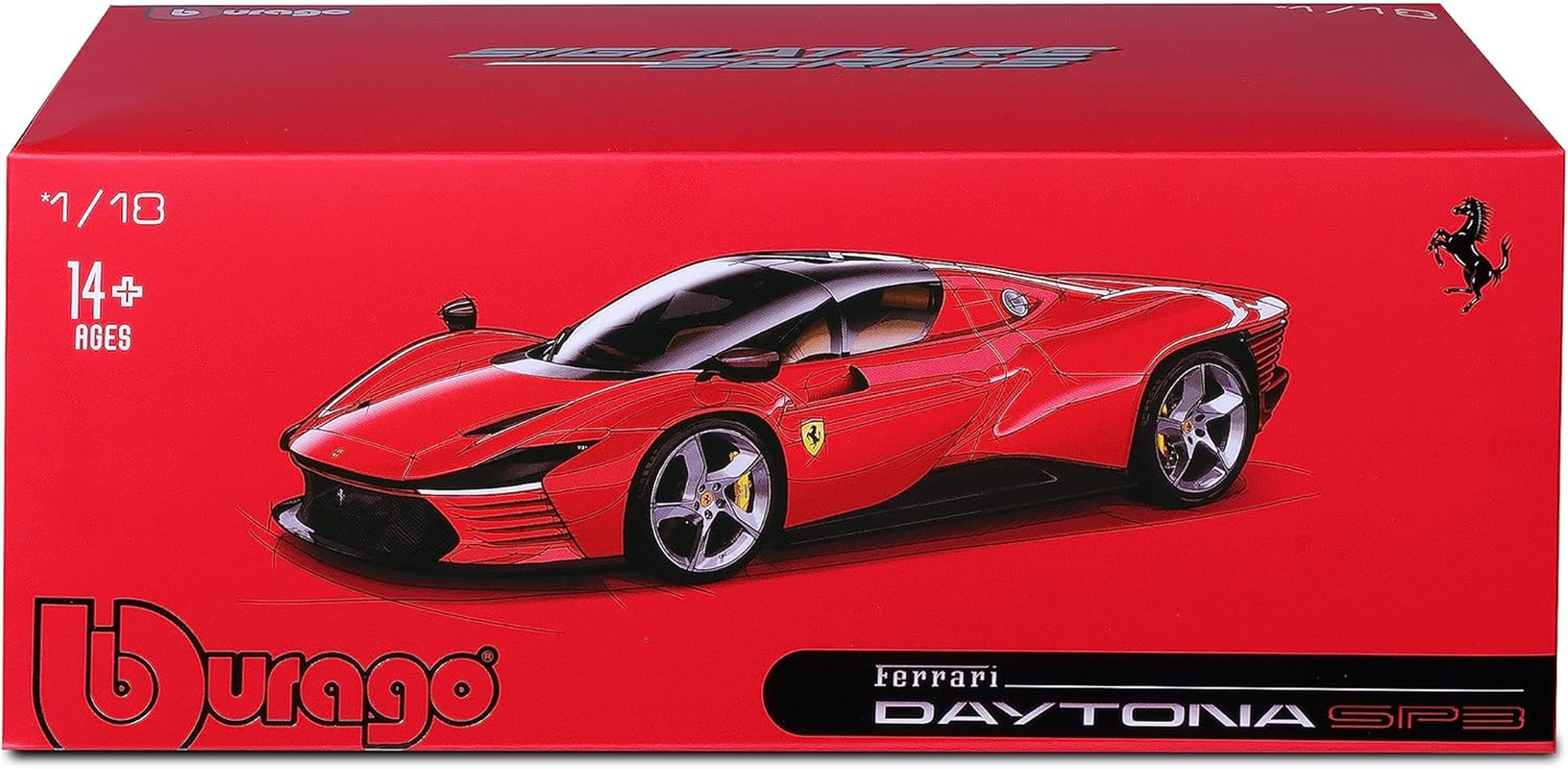 Bburago -Ferrari Signature - Daytona SP3-1:18 Scale Vehicle Reproduction - Red - Collectable Toy for Children from 14 Years - 16912R image number 3