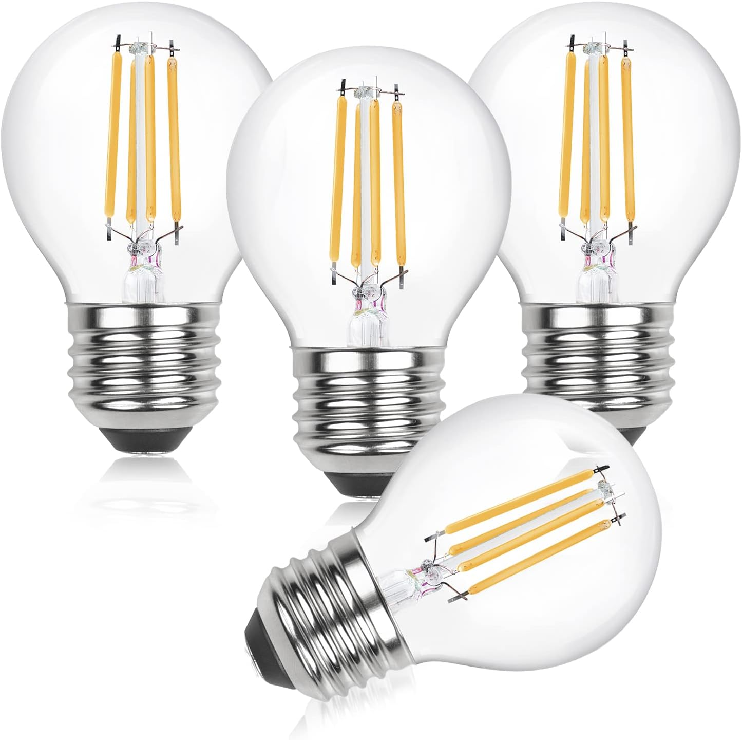 Bonlux E27 LED Light Bulb 4W G45 Globe Vintage Bulbs, Warm White 2700K, 40W Incandescent Bulb Replacement, Filament LED E27 Edison Screw Base for Bedroom Living Room (Dimmable, 4-Pack) image number 6