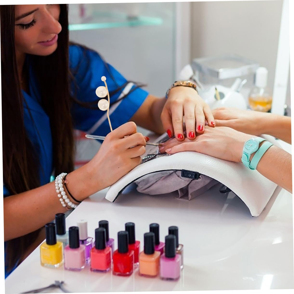 CIYODO 2Pcs Nail Art Stirring Rods Multi Functional Mixing Sticks for Gel Powder Compact Easy to Clean Manicure Tools for Professional Nail Art Applications image number 3