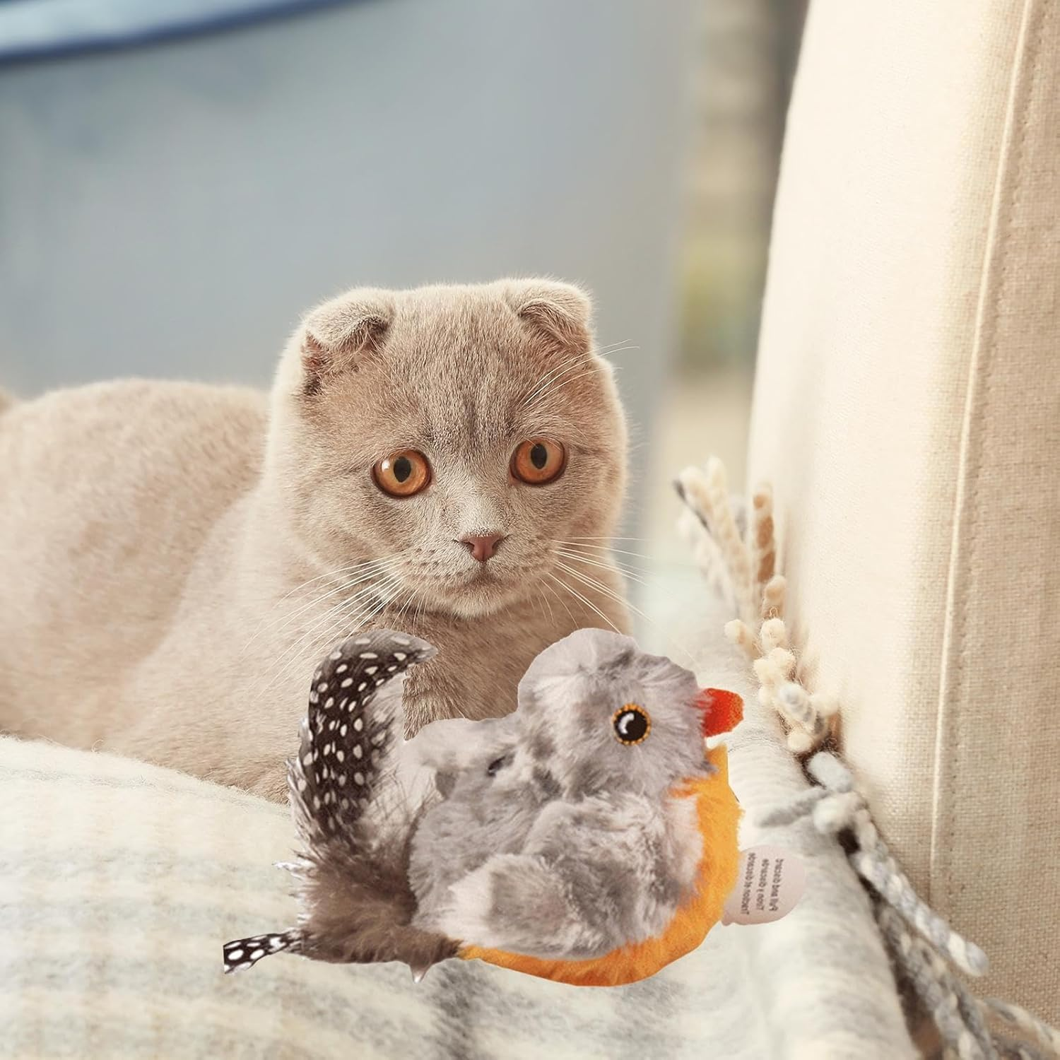 Cat Toys for Bored Indoor - Indoor Cat Toys Interactive - Plush Animal Activity Realistic Play Exercise Jumping Mental Stimulation for Feline Fun and Energy Boosting image number 1