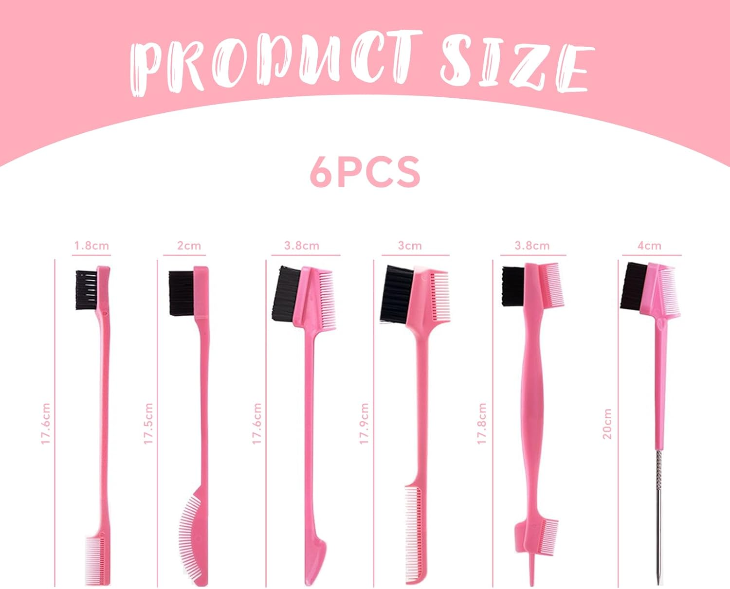 LUHOCIY Pack of 6 Eyebrow Brush, Edges Brush, Double-Sided Eyelash Brush, Designed for a Variety of Beauty Applications, Ideal for Beginners and Professional Makeup Artists Equally image number 3