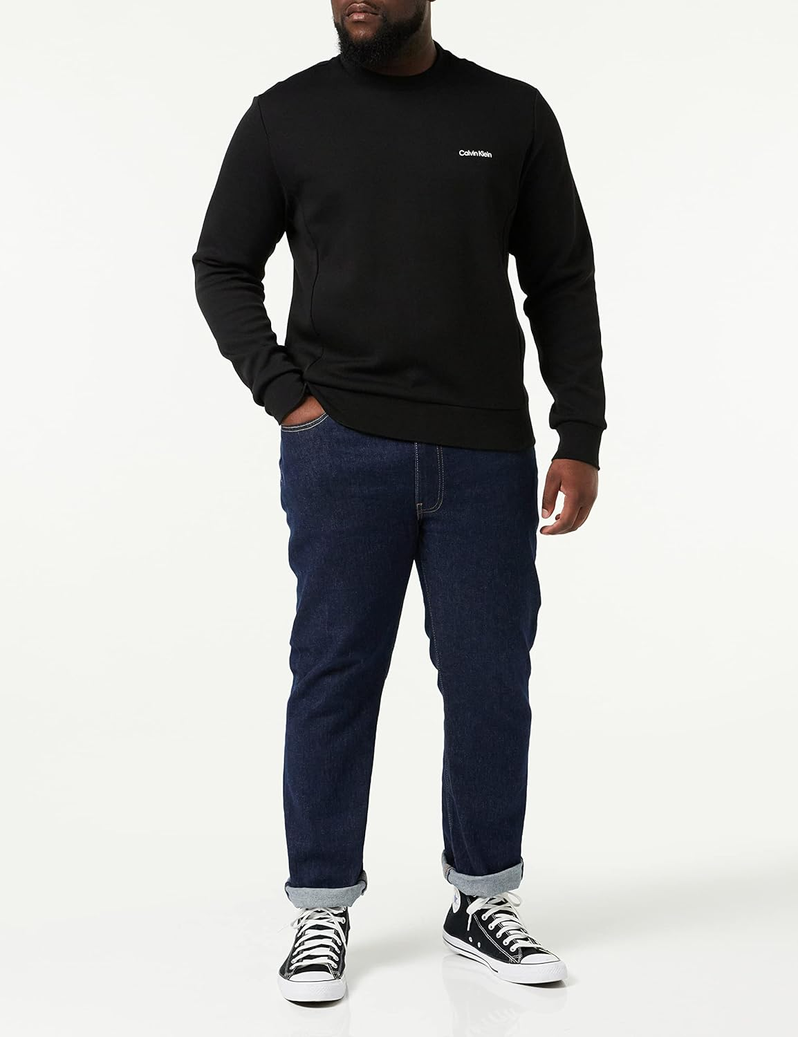 Calvin Klein Men'S Sportswear, Micro Logo Sweatshirt, Ck Black, X-Large image number 1