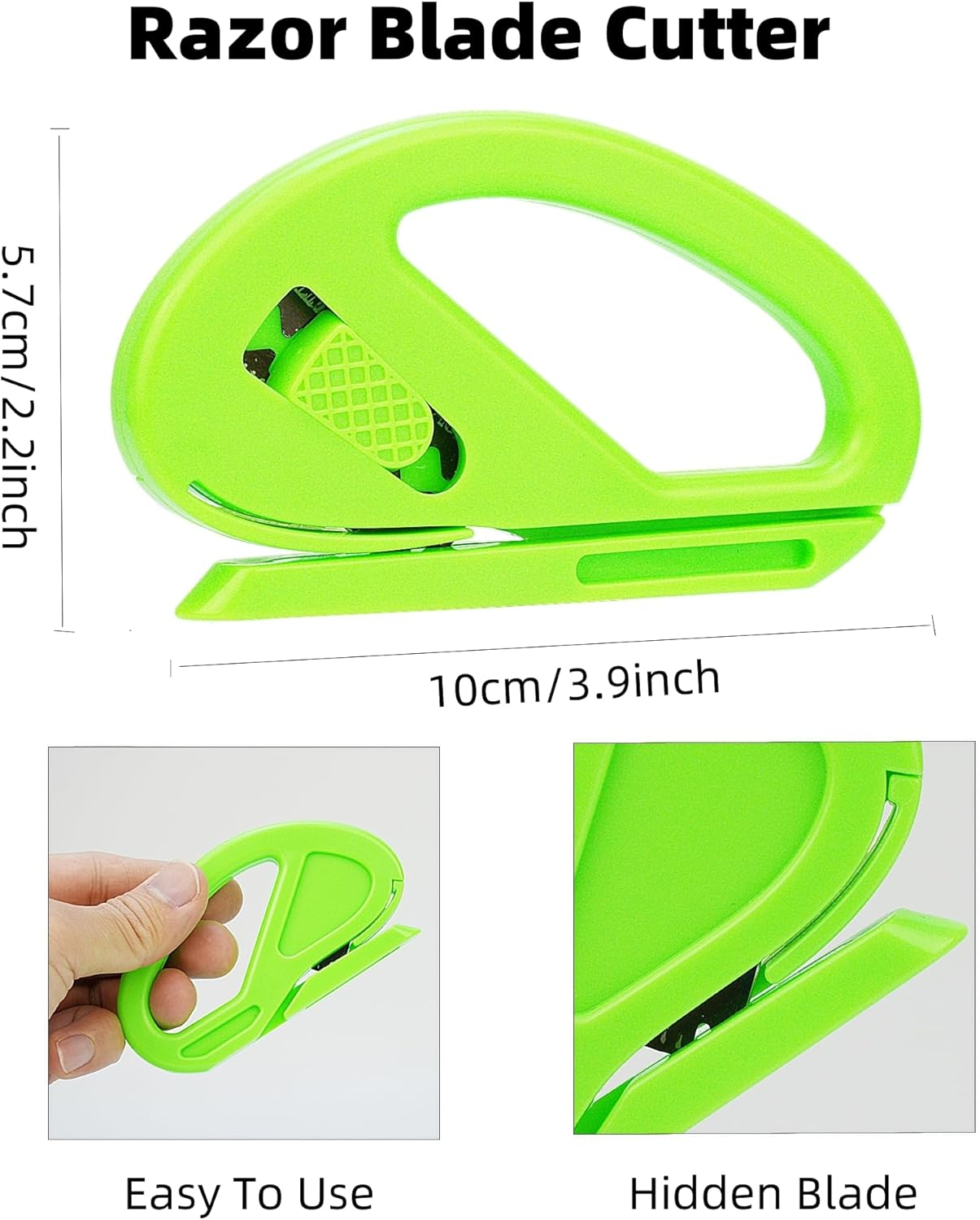 Umaki Vehicle Vinyl Wrap Tools Tinting Kit with 4In & 8.3In Plastic Felt Squeegee, Paper Razor Cutter, 7In1 Green Wrap Tuck Tools, Precise Knife and 2 Pairs Vinyl Wrap Gloves, Scratchless Application image number 6