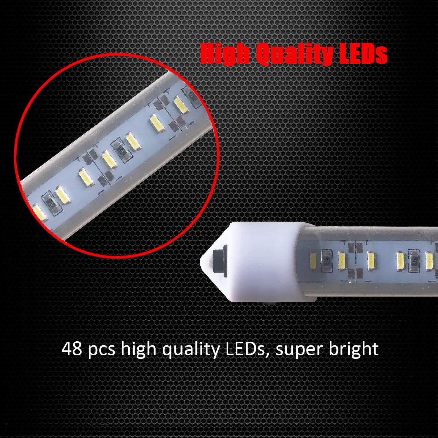 Ampper 12V Van Interior LED Light Bar, 48 Leds Interior Light with Switch for Car Van RV Cabinet Showcase Indoor Home and More (4 Pcs)